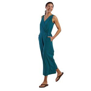Title Nine Green Jumpsuit V-Neck Wide Leg